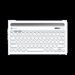 Portronics Bubble Dock Bluetooth, Wireless Handheld Laptop Keyboard Compatible with Desktop, Laptop, Mac with Tablet/Smartphone holder 12 inch wide & On/Off switch,Compact Tenkeyless(White)