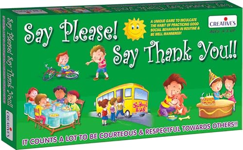 Creative’s Say Please Say Thank You, Educational Board Game, Good Manners & Social Skills Learning Game,Teaches Courtesy, Respect, Kindness & Positive Behaviour, Classroom Game for Kids Age 4+