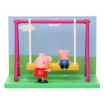 Peppa Pig Playground Swing Themed Preschool Toy and George, Includes 2 Poseable Figures, Playset Playground Swing Accessory and Scene Cards, for Girls and Boys Ages 3+
