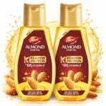 Dabur Almond Hair Oil – 500ml | Provides Damage Protection | Non Sticky Formula | For Soft & Shiny Hair | With Almonds, Keratin Protein, Soya Protein & 10X Vitamin E (Pack of 2)