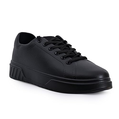 Impakto Kids Casual Sneaker Shoes, Lightweight, Durable, Comfortable Casual Shoes for Boys and Girls Black