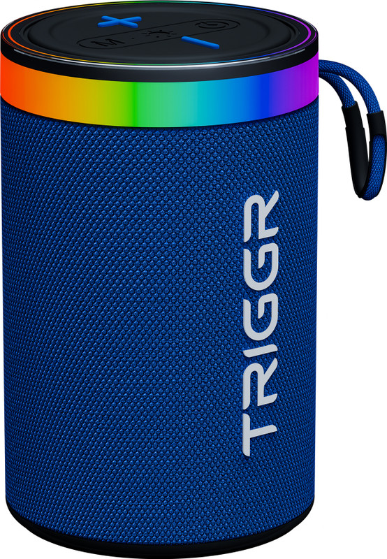 TRIGGR Roar 10 with RGB Lights, Fabric Exterior, TWS & FM Mode, 8H Playtime 10 W Bluetooth Speaker(Cobalt Blue, Mono Channel)