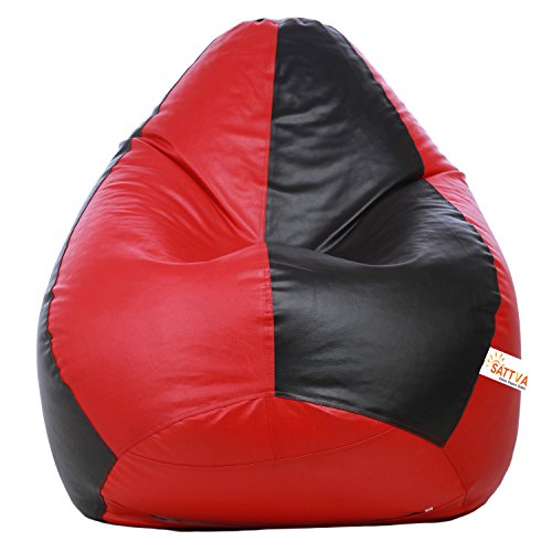 Sattva Classic Bean Bag Cover Without Beans XXL Size Dual Colour – Black Red
