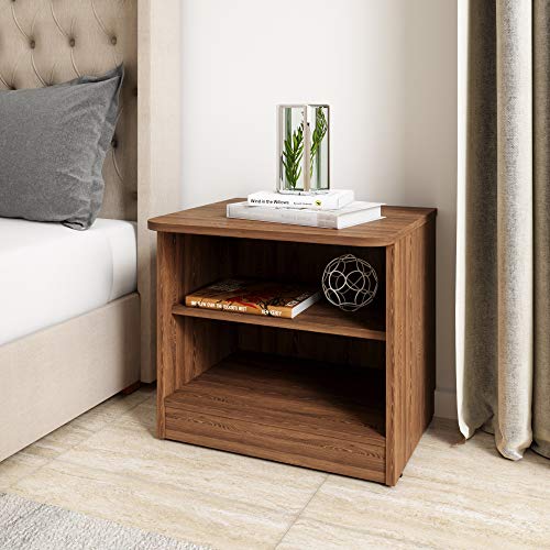 Amazon Brand – Solimo Polaris Modern Engineered Wood Oak Finish Modern Bed Side Table (Imperial Teak)