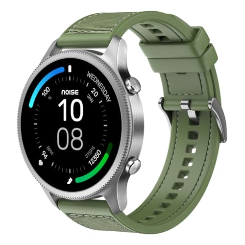 NoiseFit Halo Limited Edition 1.43″ AMOLED Display, Bluetooth Calling Round Dial Smart Watch, Premium Metallic Build, Always on Display, Smart Gesture Control, 100 Sports Modes (Jade Alloy)