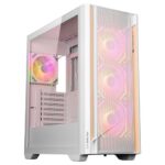 Zebronics Premium Gaming Cabinet, Mid-Tower, EATX/ATX, Upto 360mm AIO Support, 4 Infinity Mirror ARGB Fans, Side Tempered Glass, USB 3.0, 2X USB, Magnetic Dust Filter (Spectra, White)