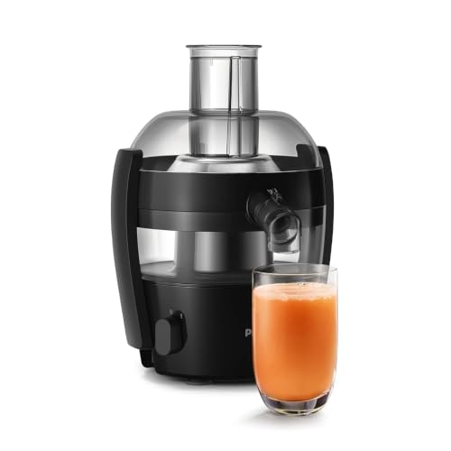 Philips HR1832/00 Centrifugal Juicer Fruits & Vegetables | 500W Juicer | 1.5L Capacity | XL Feeding Tube | QuickClean Technology | Compact Design | Ink Black