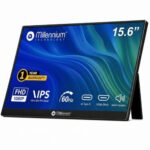 Millennium TECHNOLOGY 15.6″ Portable Monitor FHD 1080P IPS, USB-C & Mini HDMI, Ultra-Slim Laptop Monitor with 80′ Adjustable Stand, Built in- Speaker and Wall Mount (15.6 Inches)