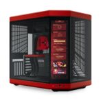 Hyte Y70 Touch Dual Chamber ATX Mid Tower Modern Aesthetic Case with Integrated 4K LCD Touchscreen – Black Red