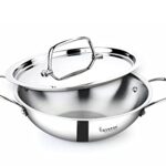 Crystal TriPro -Triply Stainless Steel Kadai with Lid – 18 cm (Induction Bottom)