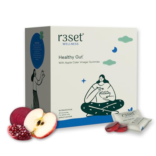 R3SET Apple Cider Vinegar Gummies for Poor Digestion, Weight Gain – 30 Days