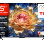 TCL 139 cm (55 Inches) 4K UHD Smart QLED Google TV | QD-Mini LED Dimming | 144Hz Refresh Rate | 3GB RAM | 55T8D