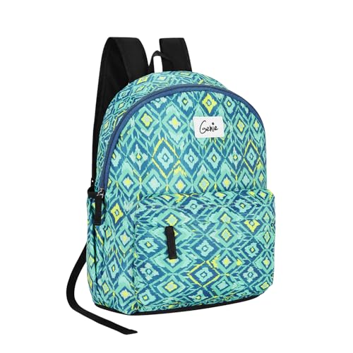 Genie Ikattish Casual Backpack, Teal | Lightweight Daypack for College, Travel & Daily Use | Women & Girls