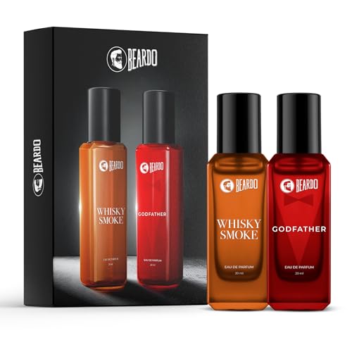 Beardo Whisky Smoke & Godfather Perfume Combo (20 ml x 2) | Spicy, Woody – Oudh Notes of Whisky Smoke & Aromatic, Spicy Notes of Godfather | Lasting Mens Perfume | Ideal gift for men
