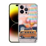 Amazon Brand- Solimo Toy Bus Printed Silicon Soft TPU Back Case Cover Compatible for Apple iPhone 14 Pro