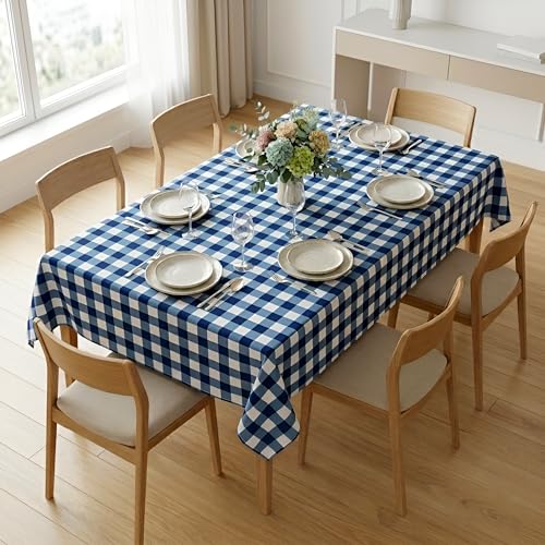 BSB HOME 300 TC Table Cover for Dining Table, Premium Soft Washable Wrinkle & Fade Resistant Table Cloth for Home Kitchen Dining Room Decor, 90 x 60 Inches (228 x 152 cm) – Cobalt Blue