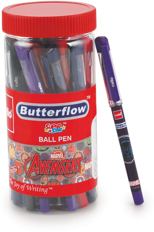 Cello Butterflow Avengers Ball Pen(Pack of 25, Ink Color – Blue)
