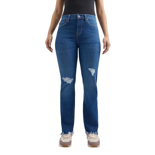 Women Blue Straight Fit High Rise Jeans
