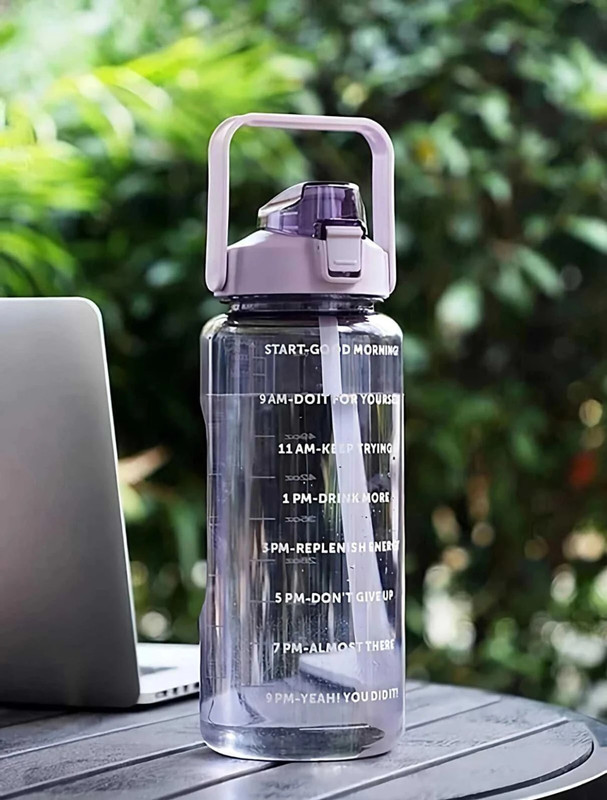 VENSWISE MOTIVATIONAL WATER BOTTLE 2000ML-PURPLE 2000 ml PET, Plastic Bottle(Pack of 1, Purple)