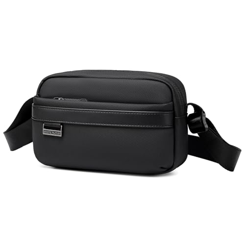 Arctic Hunter Mini Crossbody Sling Bag for Men, Compact Lightweight Water-Repellent Polyester Small Travel Bag for Daily Commute (Black)