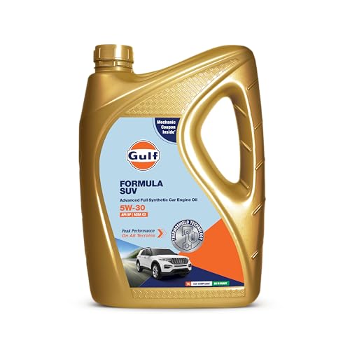Gulf FORMULA SUV 5W-30 API SP, ACEA C2 | Modern Petrol, Diesel, E20, CNG SUVs | 4 Wheeler Car Advanced Full-Synthetic Engine Oil [5 L] – Pack of 1