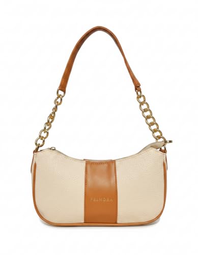 Primora Impex Colorblocked Shoulder Bag for Women with Adjustable & Detachable Sling Strap | Stylish Crossbody & Shoulder Purse | Lightweight Daily Use Handbag for Office, Travel & Casual | Camel