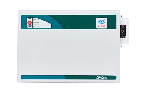 Everest EW 400 Deluxe Voltage Stabilizer Used for Inverter AC & Split AC Upto 1.5 Ton | Working Range: 170V – 270V | Convenient LED Indicator | White