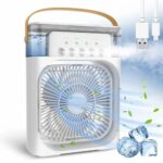 TEKCOOL Mini Cooler for Room Cooling AC Portable Mini Fan Artic Cooler with 7 Colors LED Light, 1/2/3 H Timer, 3 Wind Speeds and 3 Spray Modes for Office,Home,Dorm,Travel1.