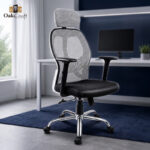Oakcraft Matrix 3 Year Warranty Ergonomic With Comfortable Pads Ergonomic Mesh Office Adjustable Arm Chair(Grey, Optional Installation Available)