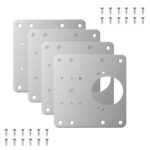 Cabinet Hinge Repair Plate Kit with Mounting Screws, Stainless Steel Furniture Hinge Reinforcement Board for Kitchen Cabinet, Cupboard, Wardrobe, Closet and Wooden Door Repair