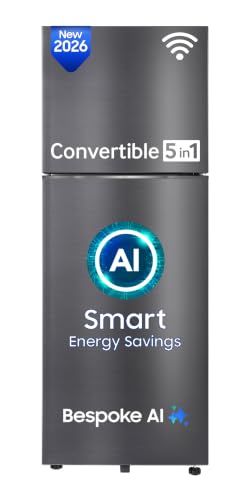 Samsung 419 L, 3 Star, Convertible 5-in-1, Digital Inverter, Frost Free Double Door, Bespoke AI WiFi Refrigerator (RT45HG6A43B1HL, Black DOI, 2026 Model)
