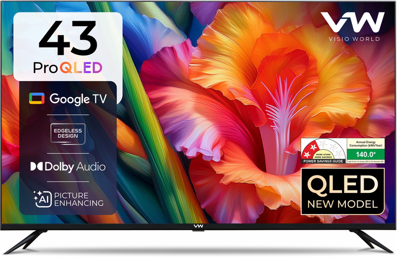 VW Pro Series 109 cm (43 inch) QLED Ultra HD (4K) Smart Google TV 2025 Edition(VW43GQ1)