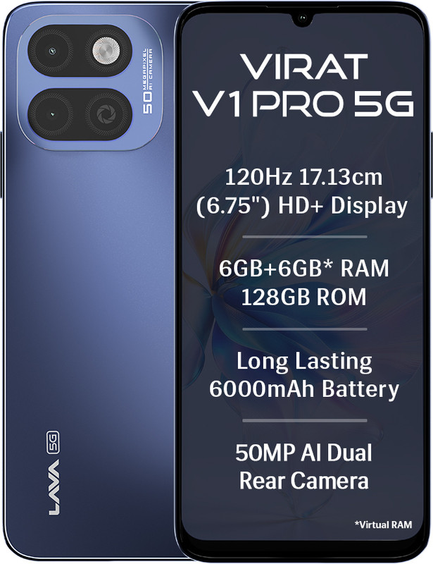 LAVA Virat V1 Pro 5G (Sikkim Midnight, 128 GB)(6 GB RAM)