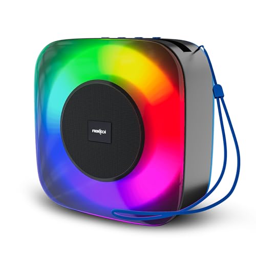 FRONTECH 15W Portable Wireless Multimedia Speaker with Bluetooth 5.3, FM, USB, TF Card, Mobile Holder, RGB LED Lights, 6 Hrs Playback, 1000mAh Battery, 1 Year Warranty (Blue)