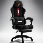 DROGO Comformax Ergonomic Gaming Chair with Breathable Weave Fabric for Long-Hour Comfort | Integrated Massager | Ergo Sync Armrest | Retractable Footrest | 1 Year Warranty(Black/Red)