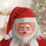 BookMyCostume Rubber Santa Mask for Men | Santa Claus Mask with Red Hat & White Beard | Christmas Party Celebration, School Functions, Stage Performances & Fancy Dress Parties | For Teens & Adults