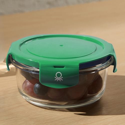 United Colors of Benetton Glass Food Storage Container 840 Ml Airtight Lid