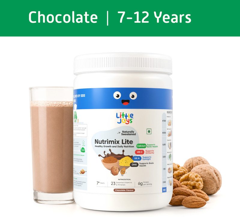 Little Joys Nutrimix Lite for Kids 7-12 Years | Chocolate Flavor |Better Immunity & Strength(350 g)