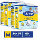 Liberty Premium Adult Diaper Pants, Waist Size (24-45 Inches), 30 Pieces Adult Diapers – M(60 Pieces)