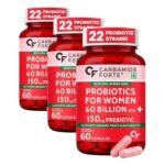 Carbamide Forte Women’s Probiotics Supplement 60 Billion CFU | Vaginal Probiotics & Gut Health Supplements with Cranberry Extract | 60 Veg Capsules (Pack of 3)