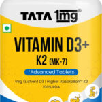 TATA 1mg Vitamin D3+K2 (MK-7 )Advanced Tablet| For Stronger Bones and Immunity(60 x 1 Tablets)