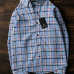 Lyphy Men Checkered Casual Light Blue Shirt
