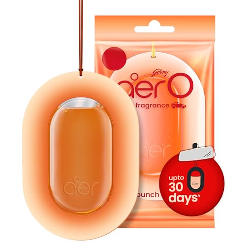 Godrej aer O – Hanging Car Air Freshener – Orange Punch (7.5g) | Gel Lasts up to 30 days | Car Accessories