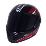Sage Square Plus Full Face Graphic Helmet (ISI Certified) Tinted Visor, High Standard Safety, Enhanced Design, Extra Comfort (Black Glossy-Red) (Size: Extra Large)
