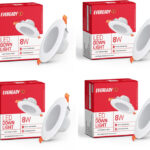 EVEREADY 8W DOWN LIGHT WHITE PACK OF-04 Ceiling Light Ceiling Lamp(White)