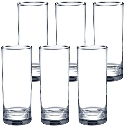Amazon Brand – Solimo Nia High Ball Glass Set, 325ml, Set of 6, Transparent