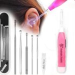 JustLatest Ear Wax Cleaner 6Pcs + LED Ear Cleaner, Ear Cleaning Tool, Ear Wax Remover Tool Kit, Ear Buds, Ear Cleaner Tool, Ear Wax Removal