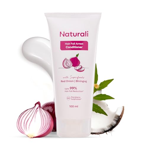 Naturali Hairfall Arrest Conditioner with Red Onion & Bhringraj | Sulphate & Paraben-Free Conditioner For Women & Men | Tames Dry, Frizzy Hair | Nourishes, Detangles & Strengthens Hair |100 ml