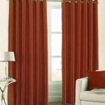 Homefab India Royal Silky Grommet Door Curtain – 7 feet, Rust – 2 Piece