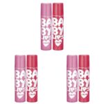 Maybelline New York Lip Balm, With SPF, Moisturises and Protects from the Sun, Pink Lolita & Baby Lips Cherry Kiss, Baby Lips, Pink, Red,(Pack of 6), 8g